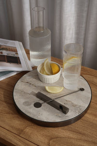 GEO GRAZING BOARD ROUND | Black Nickel & Grey Tundra - Shop premium Home Decor for modern interiors - premium homewares - luxury home decor online