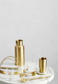 GEO NAPKIN HOLDER | Brass & Carrara - Shop premium Home Decor for modern interiors - premium homewares - luxury home decor online