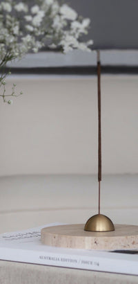 HALF MOON INCENSE HOLDER  | Brass - Shop premium Home Decor for modern interiors - premium homewares - luxury home decor online