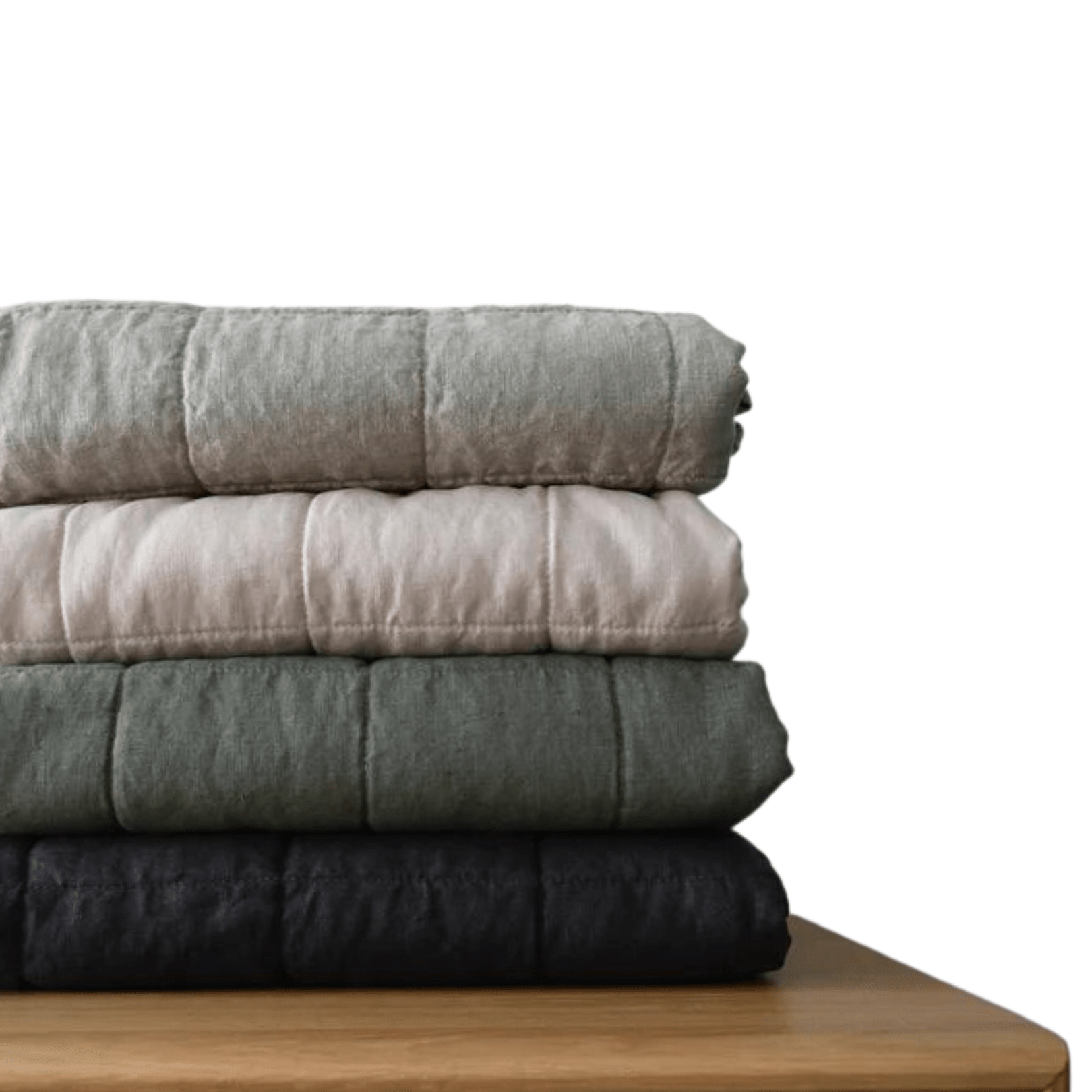 STONEWASHED LINEN BABY/COT QUILT | 120*100 Blush + Stripe - Shop premium Home Decor for modern interiors - premium homewares - luxury home decor online