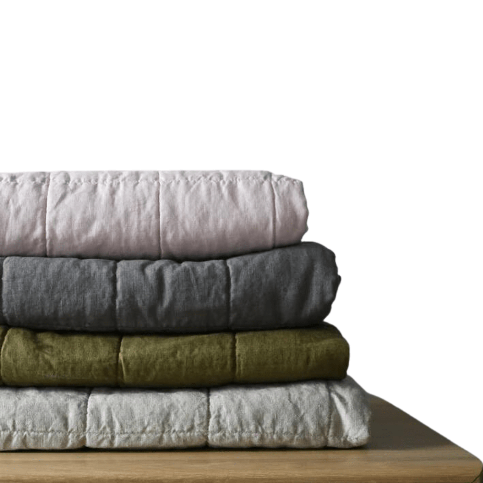 STONEWASHED LINEN BABY/COT QUILT | 120*100 Stone + Stripe - Shop premium Home Decor for modern interiors - premium homewares - luxury home decor online