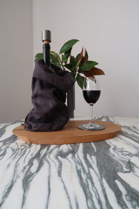 STONEWASHED LINEN BOTTLE POUCH | Charcoal - Shop premium Home Decor for modern interiors - premium homewares - luxury home decor online