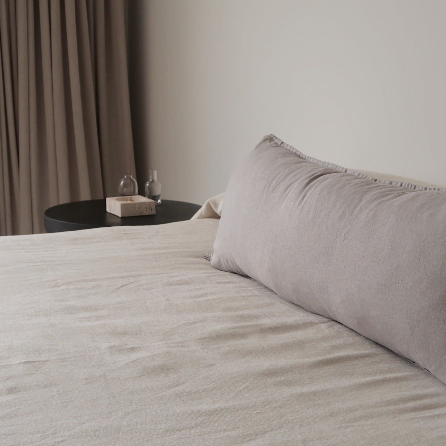 STONEWASHED LINEN LUMBAR CUSHION COVER | Latte - Shop premium Home Decor for modern interiors - premium homewares - luxury home decor online