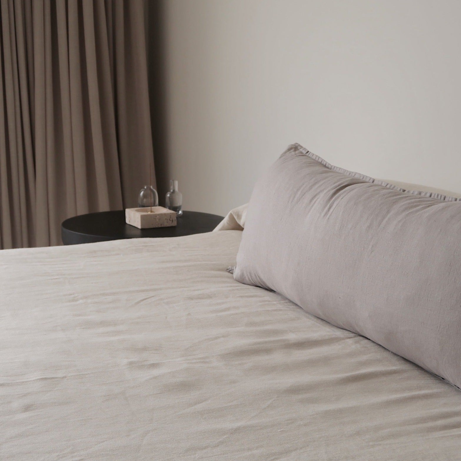 STONEWASHED LINEN LUMBAR CUSHION COVER | Marine Blue - Shop premium Home Decor for modern interiors - premium homewares - luxury home decor online