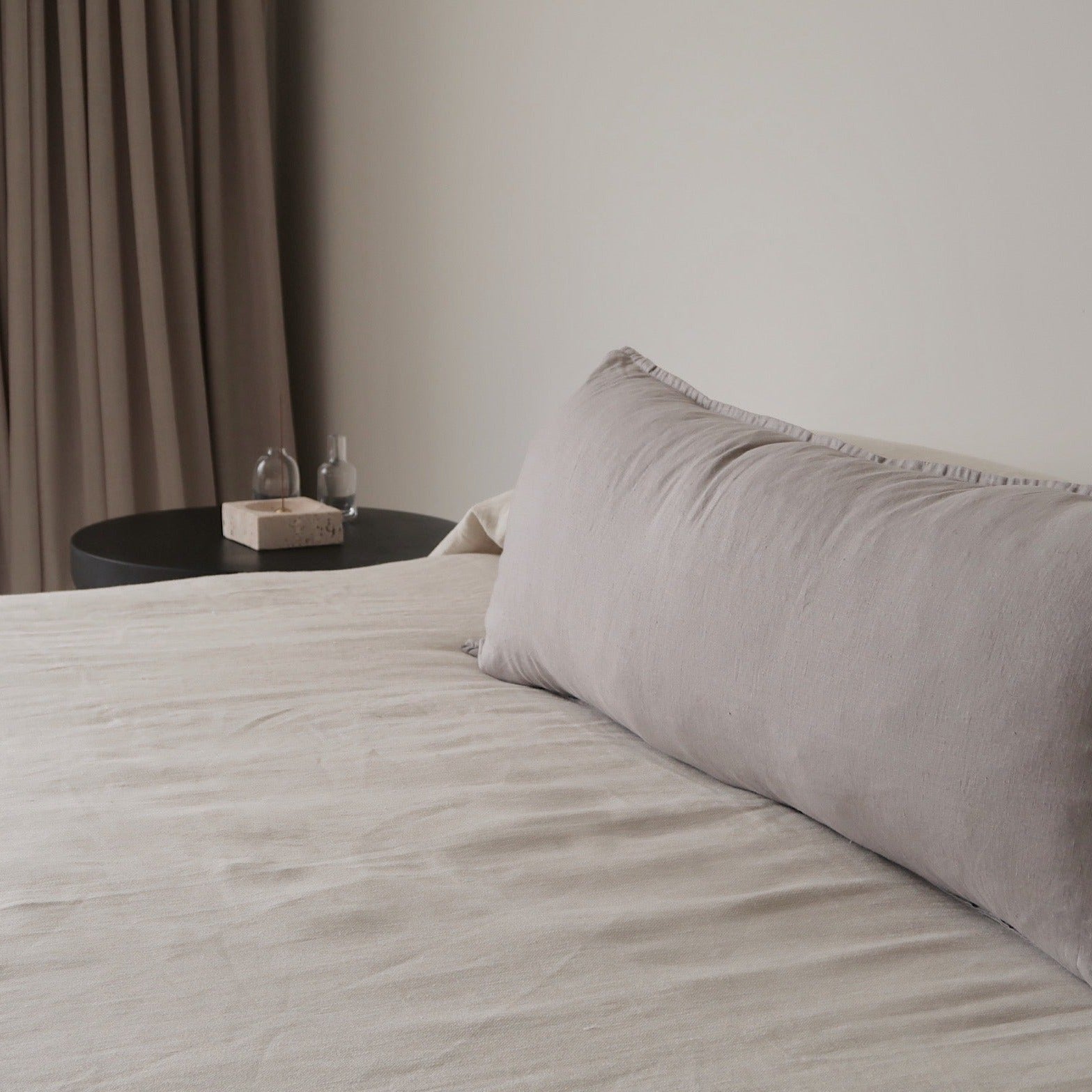 STONEWASHED LINEN LUMBAR CUSHION COVER | Mist - Shop premium Home Decor for modern interiors - premium homewares - luxury home decor online