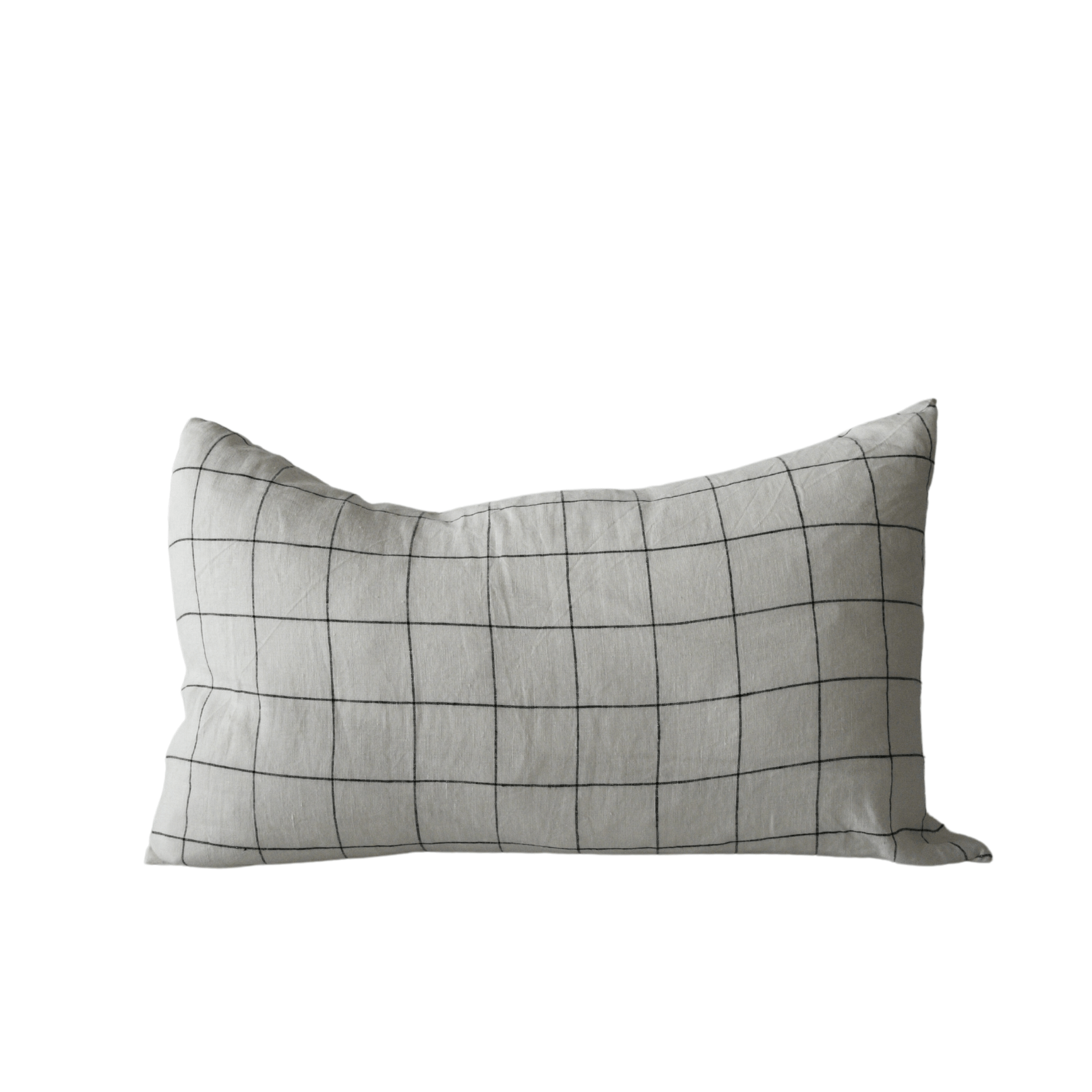 STONEWASHED LINEN RECTANGLE CUSHION COVER | 35*55 | Grid - Shop premium Home Decor for modern interiors - premium homewares - luxury home decor online