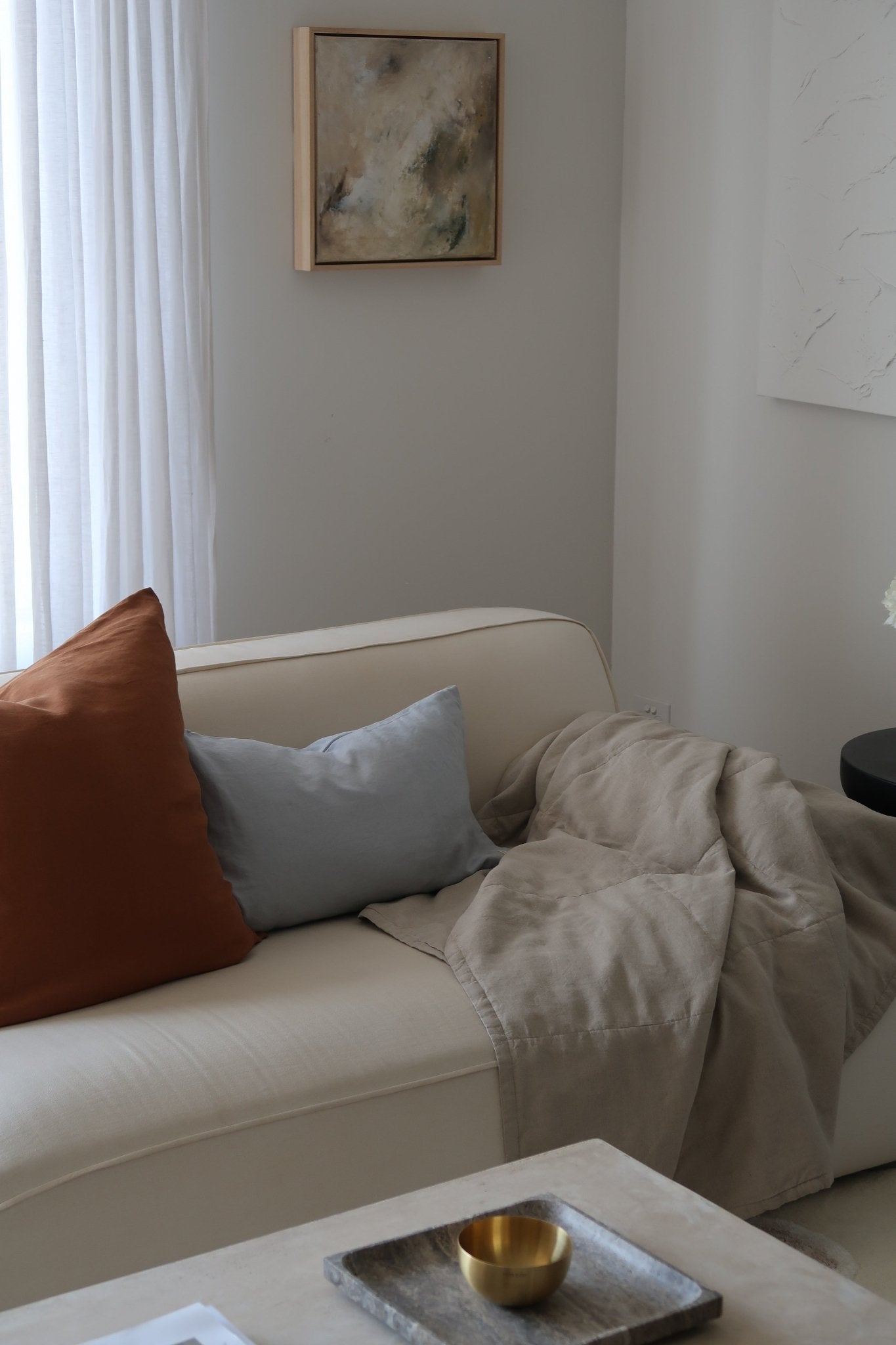 STONEWASHED LINEN RECTANGLE CUSHION COVER | 35*55 | Mist - Shop premium Home Decor for modern interiors - premium homewares - luxury home decor online