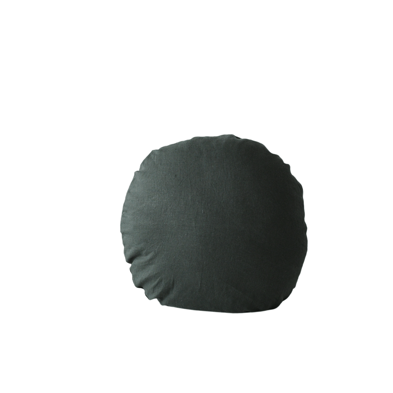 STONEWASHED LINEN ROUND CUSHION COVER | 40cm dia | Pine - Shop premium Home Decor for modern interiors - premium homewares - luxury home decor online