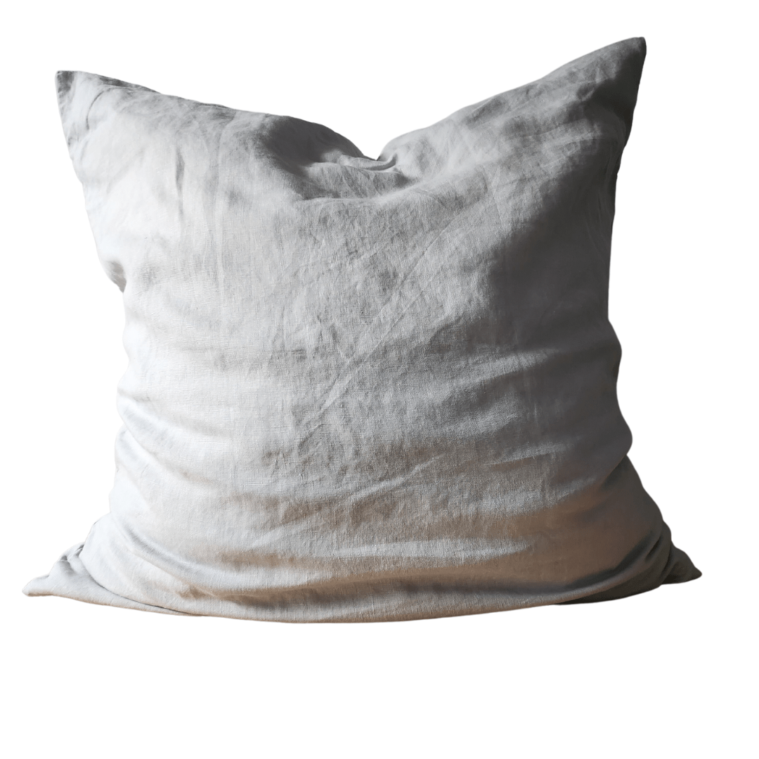 STONEWASHED LINEN SQUARE CUSHION COVER | 65*65 | Ash - Shop premium Home Decor for modern interiors - premium homewares - luxury home decor online