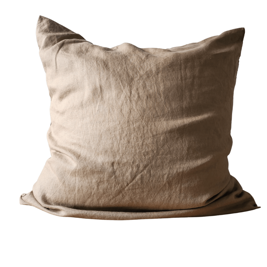 STONEWASHED LINEN SQUARE CUSHION COVER | 65*65 | Latte - Shop premium Home Decor for modern interiors - premium homewares - luxury home decor online