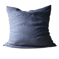 STONEWASHED LINEN SQUARE CUSHION COVER | 65*65 | Marine Blue - Shop premium Home Decor for modern interiors - premium homewares - luxury home decor online