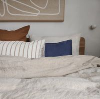 STONEWASHED LINEN SQUARE CUSHION COVER | 65*65 | Marine Blue - Shop premium Home Decor for modern interiors - premium homewares - luxury home decor online