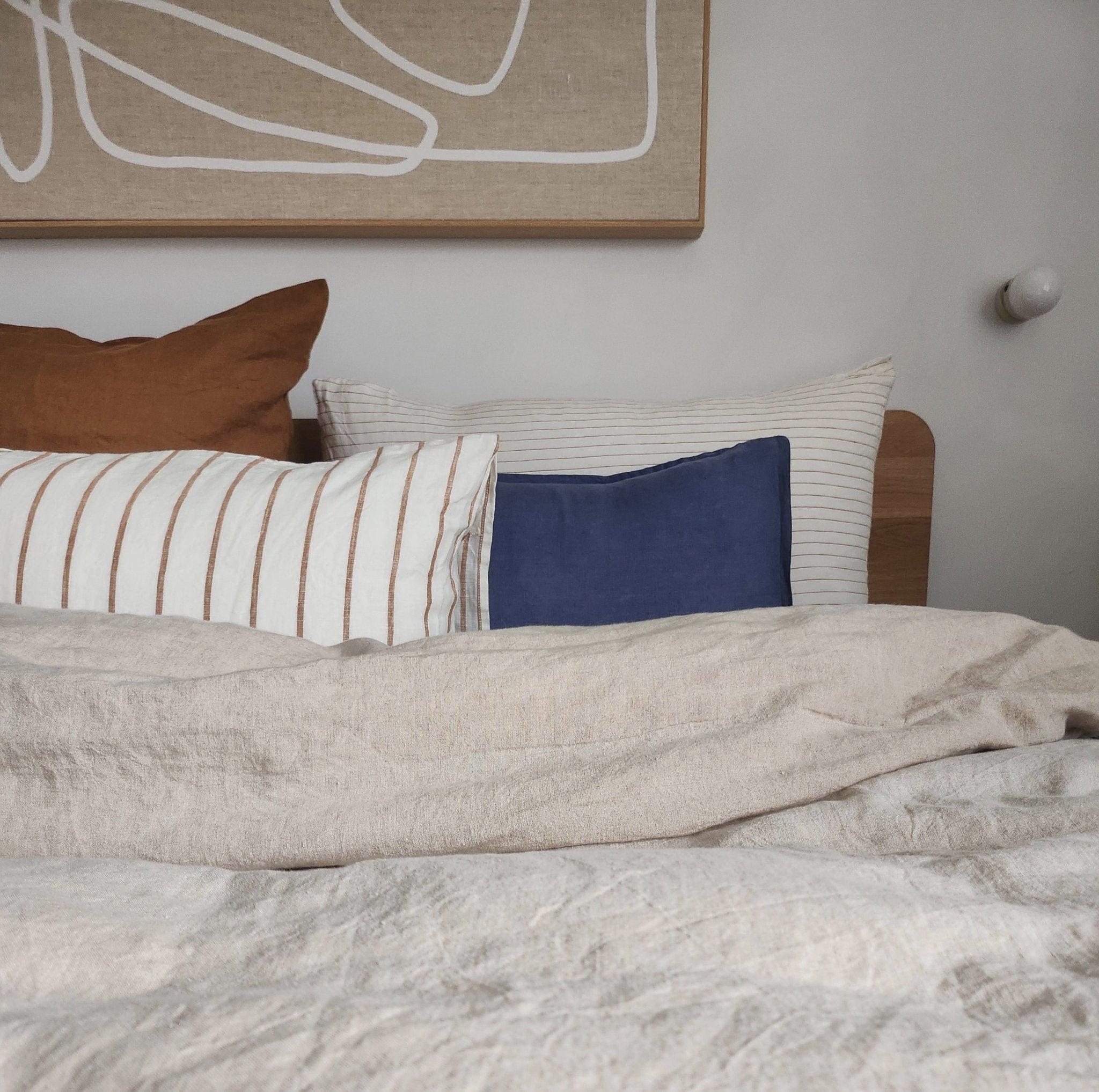 STONEWASHED LINEN SQUARE CUSHION COVER | 65*65 | Marine Blue - Shop premium Home Decor for modern interiors - premium homewares - luxury home decor online