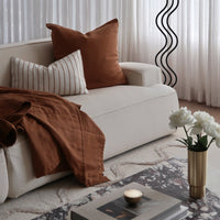 STONEWASHED LINEN SQUARE CUSHION COVER | 65*65 | Toffee - Shop premium Home Decor for modern interiors - premium homewares - luxury home decor online