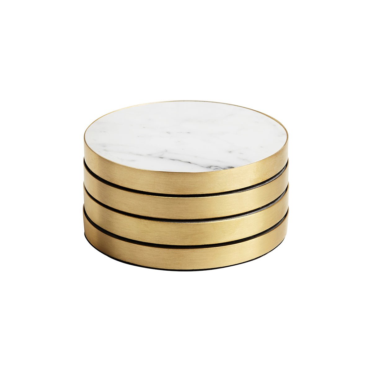 GEO COASTERS | Brass & Carrara | Set of 4 - Shop premium Home Decor for modern interiors - premium homewares - luxury home decor online
