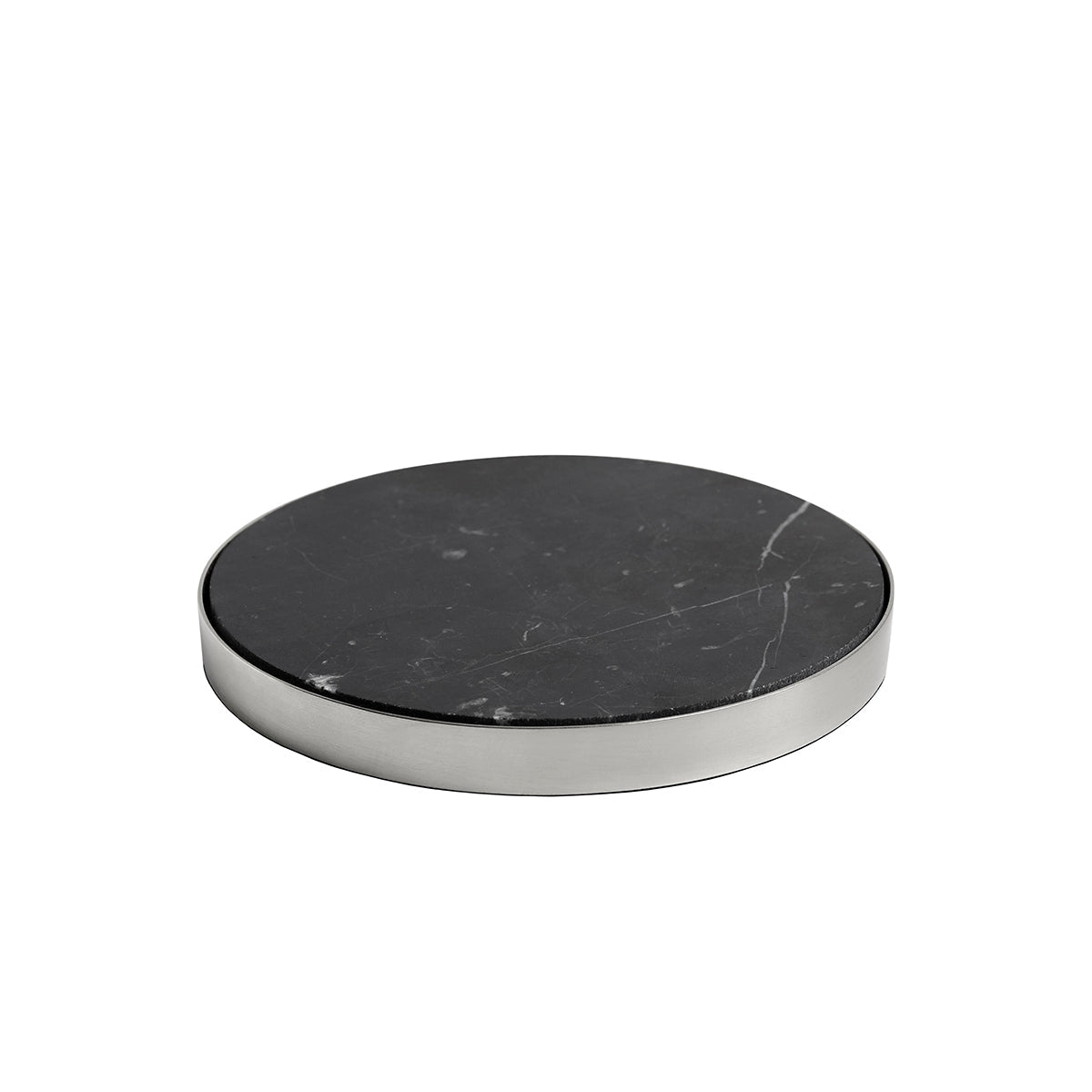 GEO COASTERS | Brushed Nickel & Nero | Set of 4 - Shop premium Home Decor for modern interiors - premium homewares - luxury home decor online