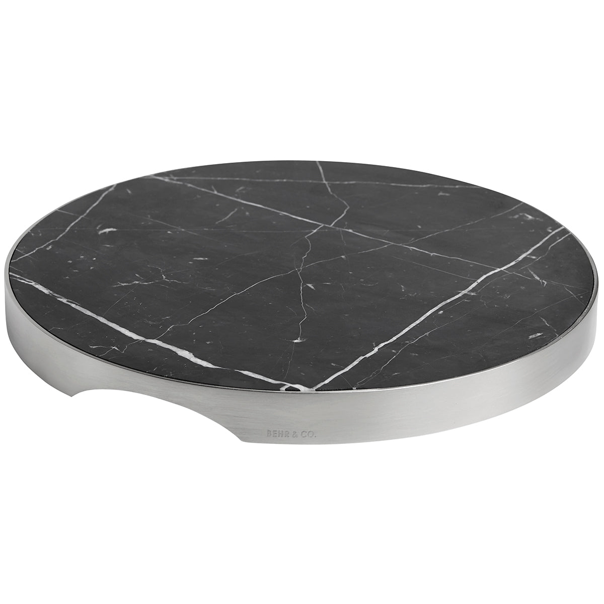 GEO GRAZING BOARD ROUND | Brushed Nickel & Nero - Shop premium Home Decor for modern interiors - premium homewares - luxury home decor online