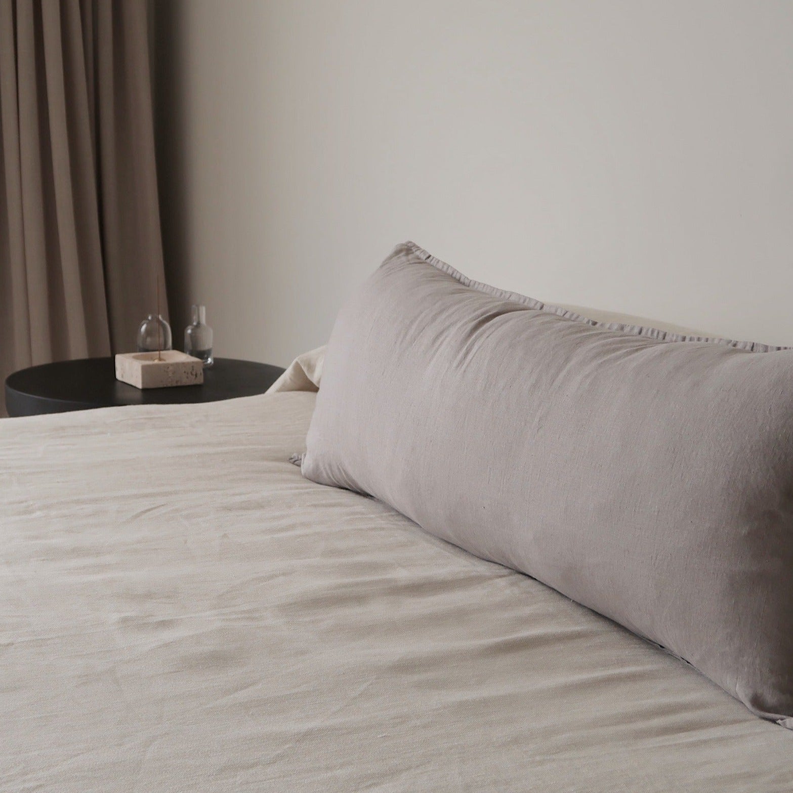 STONEWASHED LINEN LUMBAR CUSHION COVER | Stone - Shop premium Home Decor for modern interiors - premium homewares - luxury home decor online