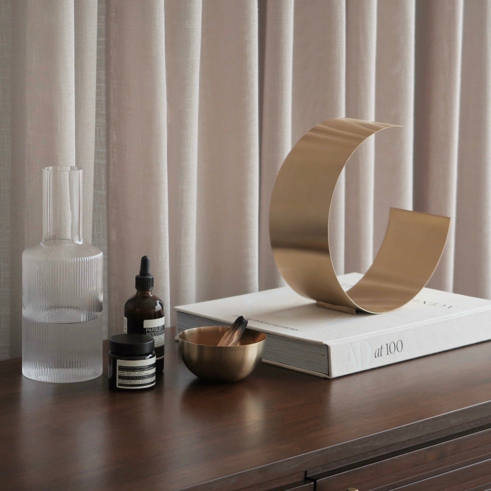WAVE SCULPTURE | Brass - Shop premium Home Decor for modern interiors - premium homewares - luxury home decor online