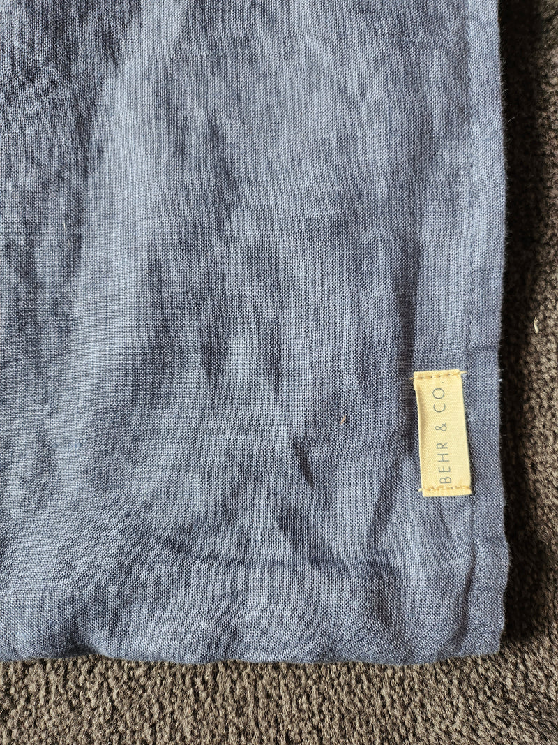 STONEWASHED LINEN LUMBAR CUSHION COVER | Marine Blue