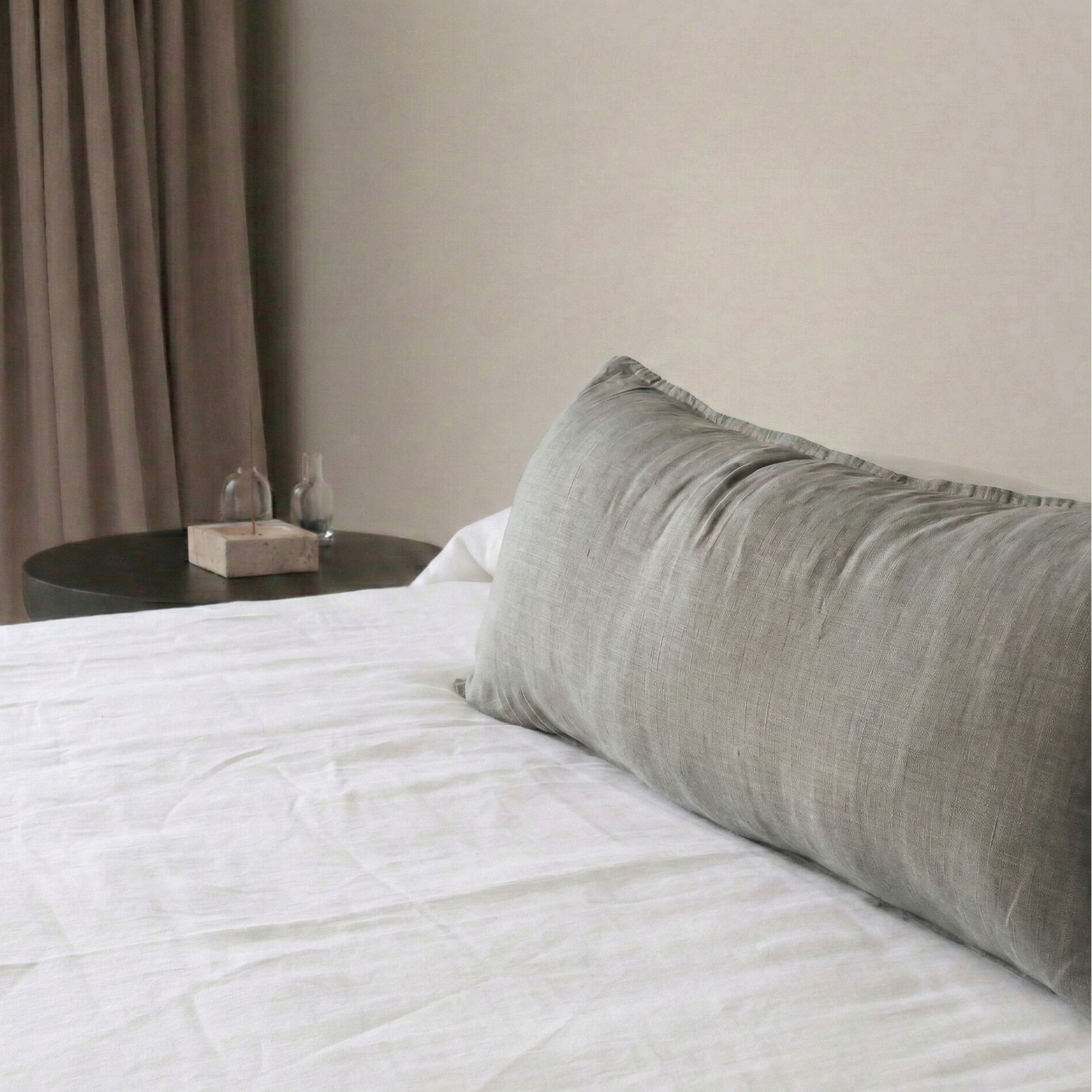 STONEWASHED LINEN LUMBAR CUSHION COVER | Ash - Shop premium Home Decor for modern interiors - premium homewares - luxury home decor online