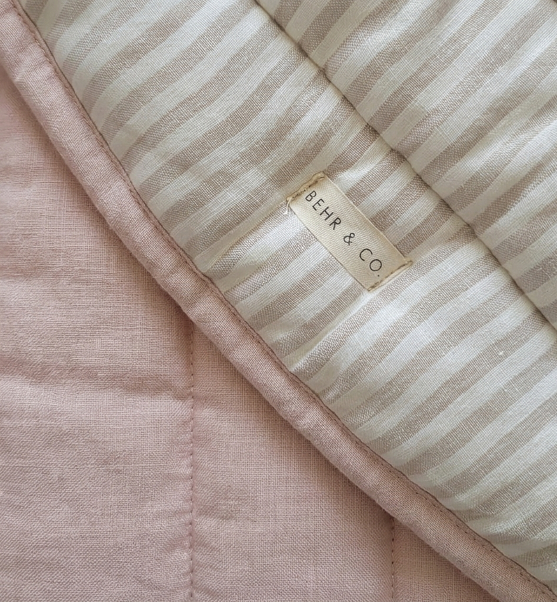 STONEWASHED LINEN BABY PLAY MAT | 115 dia | Blush + Stripe - Shop premium Home Decor for modern interiors - premium homewares - luxury home decor online