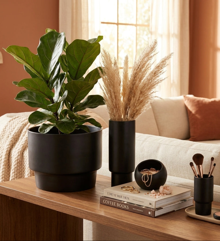 CENTURY POT | Black - Shop premium Home Decor for modern interiors - premium homewares - luxury home decor online