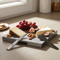 GEO GRAZING BOARD SQUARE | Black Nickel & Tundra Grey