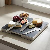 GEO GRAZING BOARD SQUARE | Brushed Nickel & Nero
