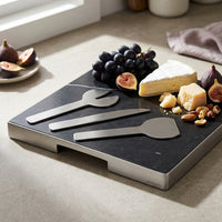 GEO GRAZING BOARD SQUARE | Brushed Nickel & Nero