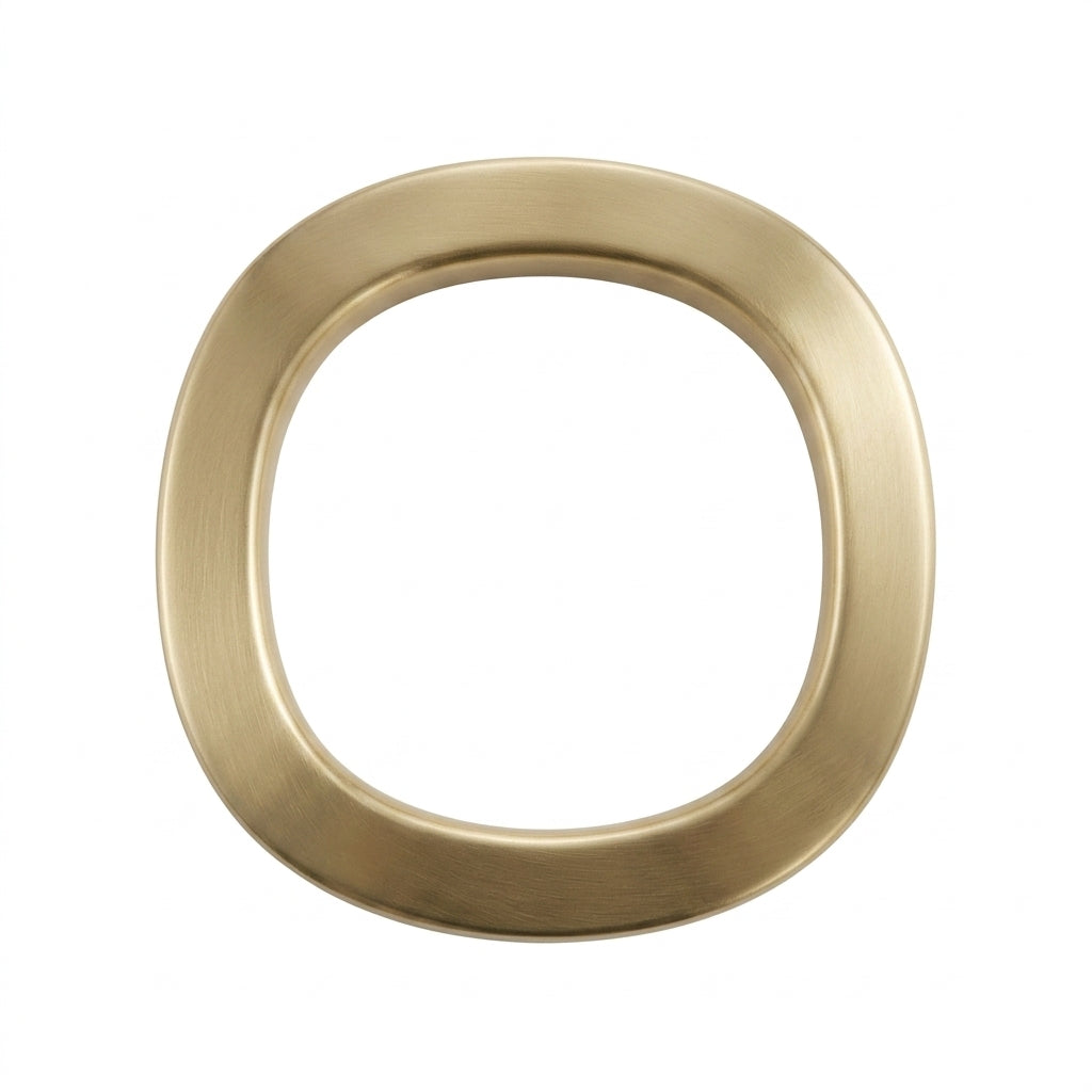 Gold circular object on a white background