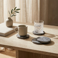 GEO COASTERS | Black Nickel & Grey Tundra | Set of 4