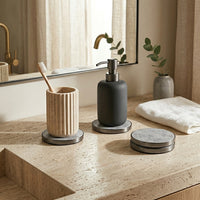 GEO COASTERS | Black Nickel & Grey Tundra | Set of 4