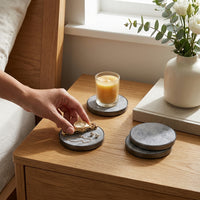 GEO COASTERS | Black Nickel & Grey Tundra | Set of 4