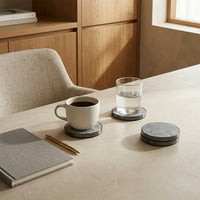 GEO COASTERS | Black Nickel & Grey Tundra | Set of 4