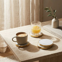 GEO COASTERS | Brass & Carrara | Set of 4