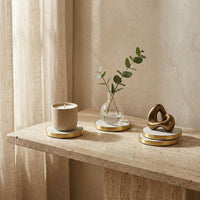 GEO COASTERS | Brass & Carrara | Set of 4