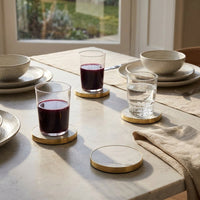 GEO COASTERS | Brass & Carrara | Set of 4
