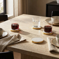 GEO COASTERS | Brass & Carrara | Set of 4