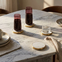 GEO COASTERS | Brass & Carrara | Set of 4