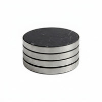 GEO COASTERS | Brushed Nickel & Nero | Set of 4 - Shop premium Home Decor for modern interiors - premium homewares - luxury home decor online
