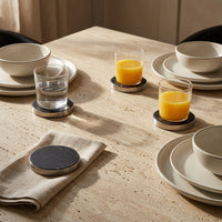 GEO COASTERS | Brushed Nickel & Nero | Set of 4 - Shop premium Home Decor for modern interiors - premium homewares - luxury home decor online