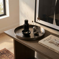 GEO ROUND TRAY | Black Nickel