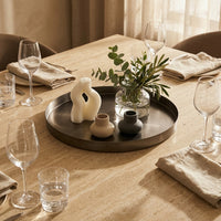 GEO ROUND TRAY | Black Nickel