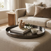 GEO ROUND TRAY | Black Nickel