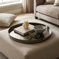 GEO ROUND TRAY | Black Nickel