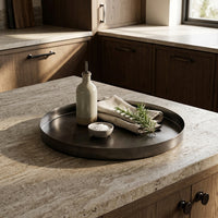 GEO ROUND TRAY | Black Nickel