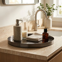 GEO ROUND TRAY | Black Nickel