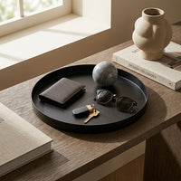 GEO ROUND TRAY | Matt Black