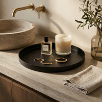 GEO ROUND TRAY | Matt Black